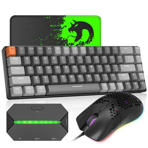 楽天市場】ゲーミングキーボードマウスコンバータ付きBluetooth2.4GH