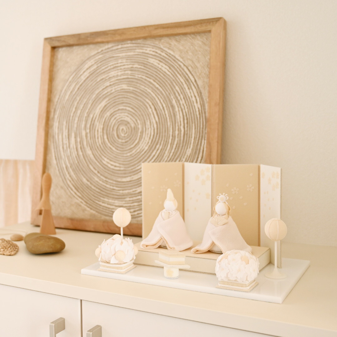 楽天市場】雛人形 コンパクト おしゃれ かわいい 白 シンプル ちりめん