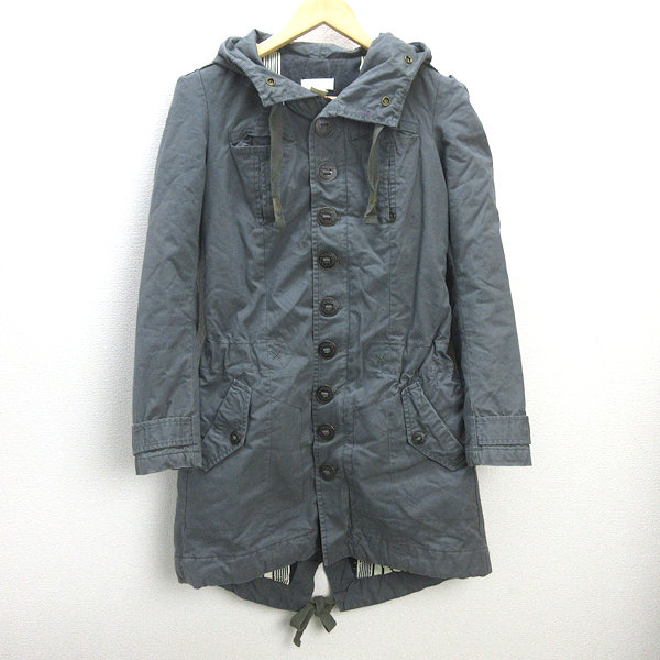 a9 未使用品 DIESEL USED加工 スウェット素材モッズコート 濃灰 S 楽天