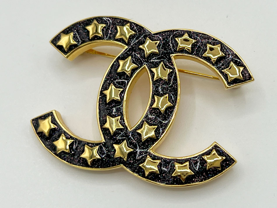 楽天市場】CHANEL シャネル ブローチ ピン CCマーク スター ラメ