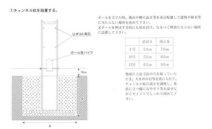 楽天市場】【補助ロープ不要こいのぼりポール/8号/10号/12号