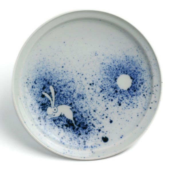 楽天市場】染付吹墨月に兎5寸皿・阪東晃司《小皿・15.2cm》 : 和食器の