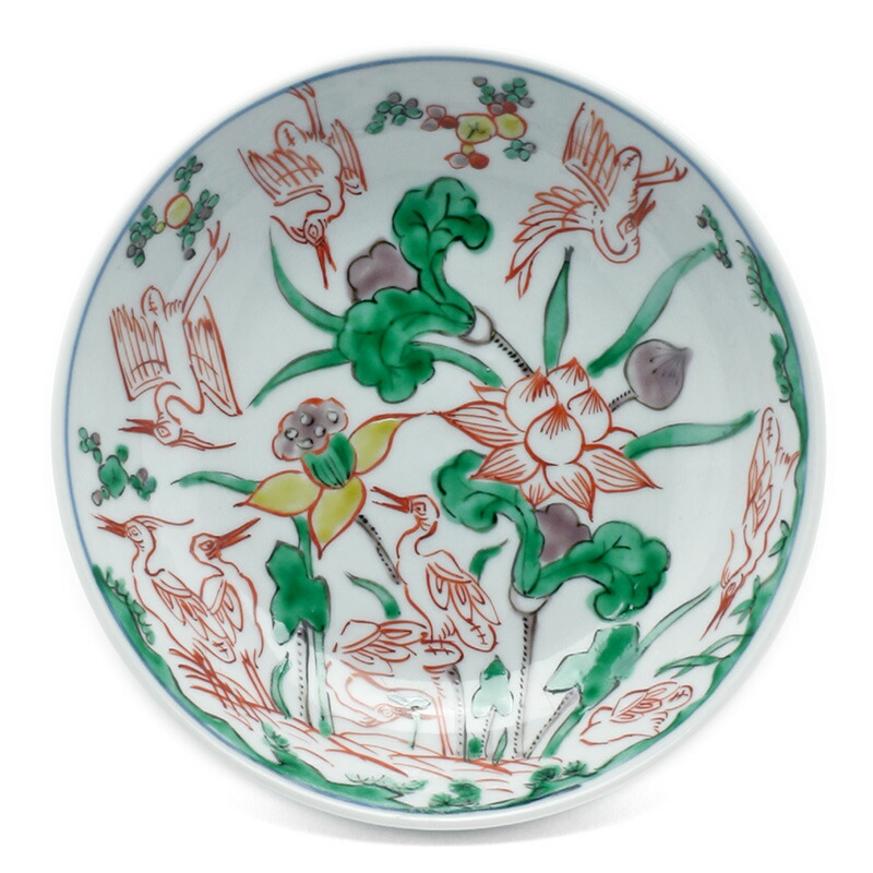 楽天市場】九谷焼：南京赤絵蓮鷺文皿・須田菁華 《小皿・14.8cm》 : 和