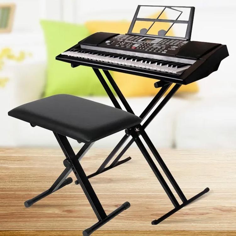 楽天市場】【送料無料】 ブラック キーボードスタンド スチール製 X型