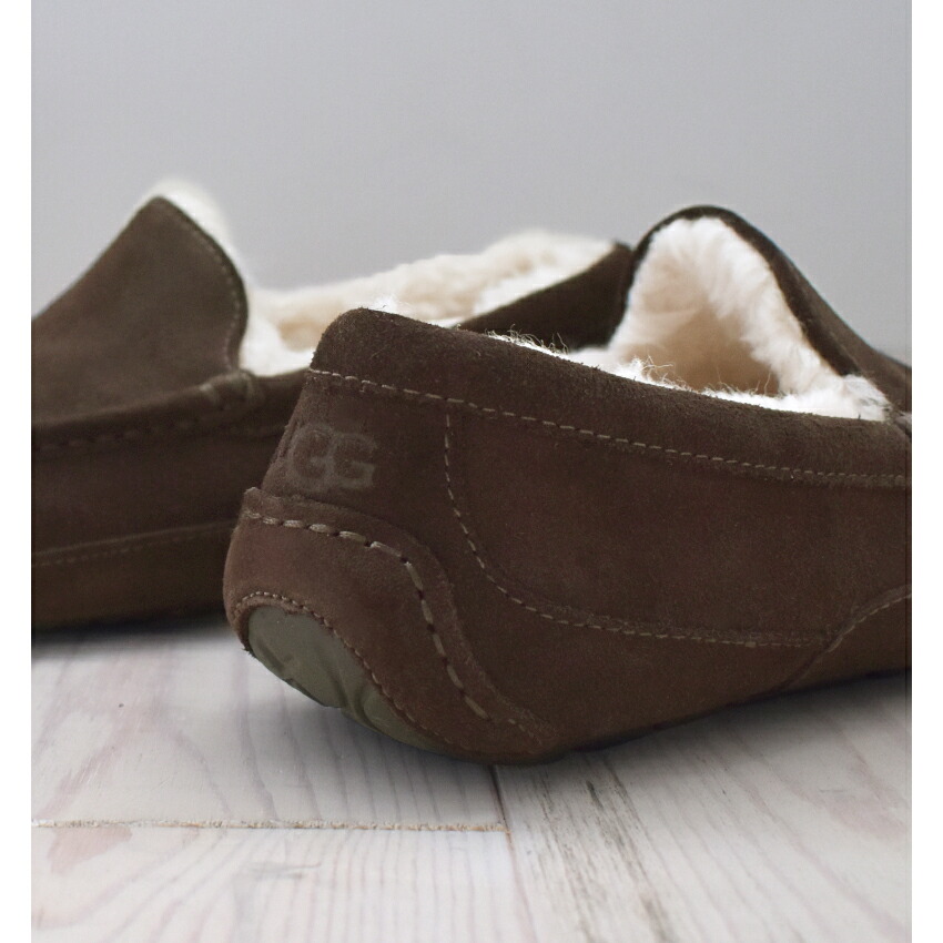 楽天市場】アグ M アスコット UGG モカシン メンズ ブラック 黒 グレー
