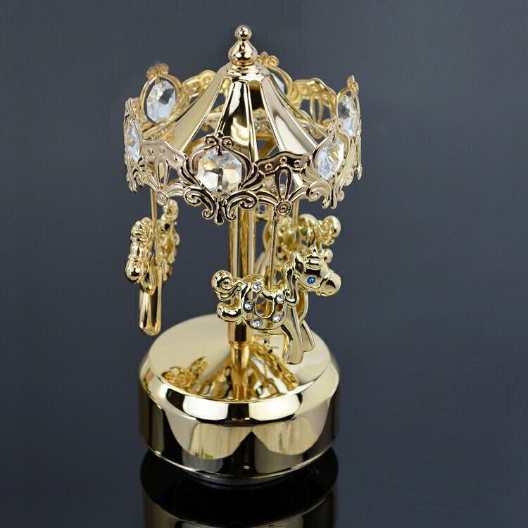 楽天市場】メリーゴーランド オルゴール付き ボヘミア クリスタル