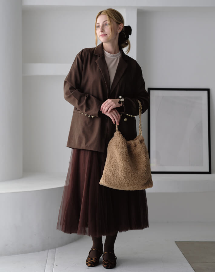 楽天市場】(2点セット)ボアチェーンバッグ ミニポーチ付き レディース