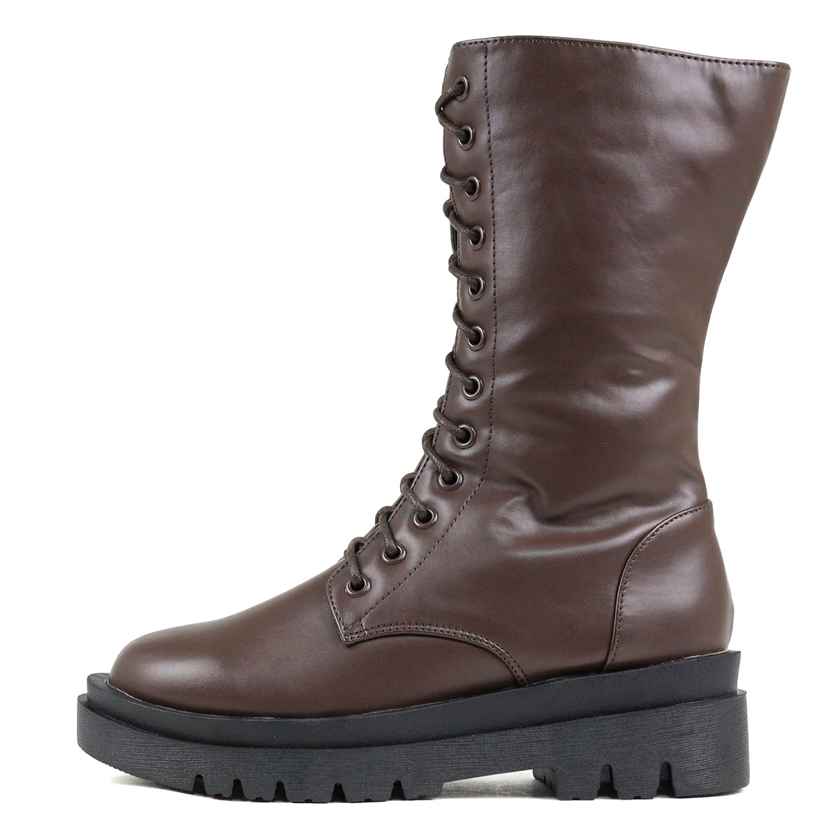 楽天市場】ブーツ レディース 厚底 5cmヒール レースアップ 編み上げ