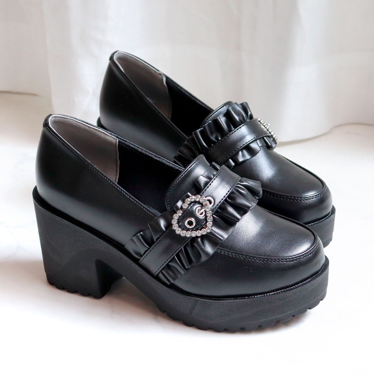 楽天市場】ローファー レディース 厚底 8cmヒール ハイヒール ビジュー