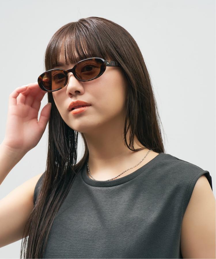楽天市場】|Zoff AOI IHARA オーバル型 サングラス(ブラウン(デミ柄