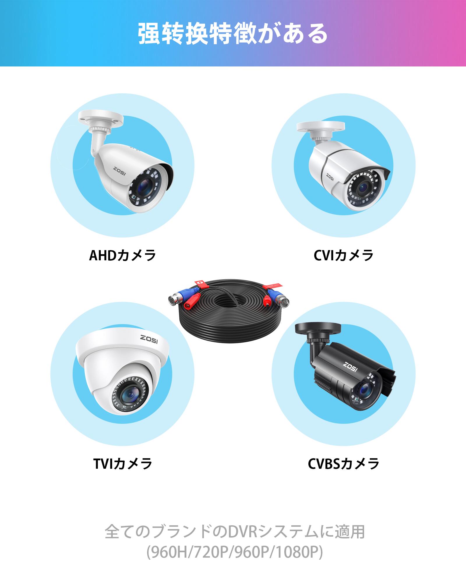 楽天市場】防犯カメラ用 映像電源一体型BNCケーブル アナログ・AHD兼用