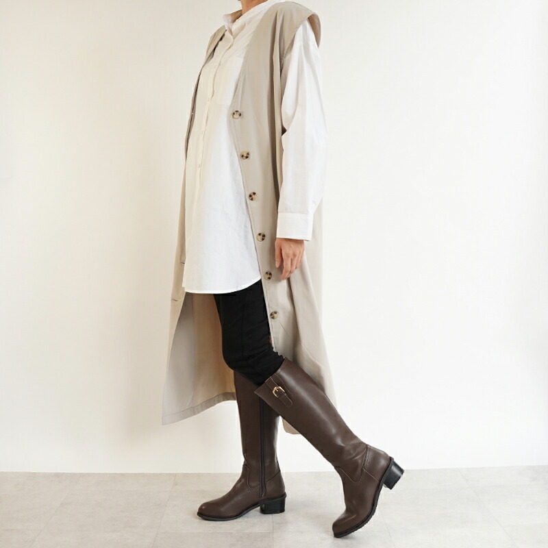 楽天市場】ロングブーツ 足が細く見える レディース 抗菌 消臭 本革風