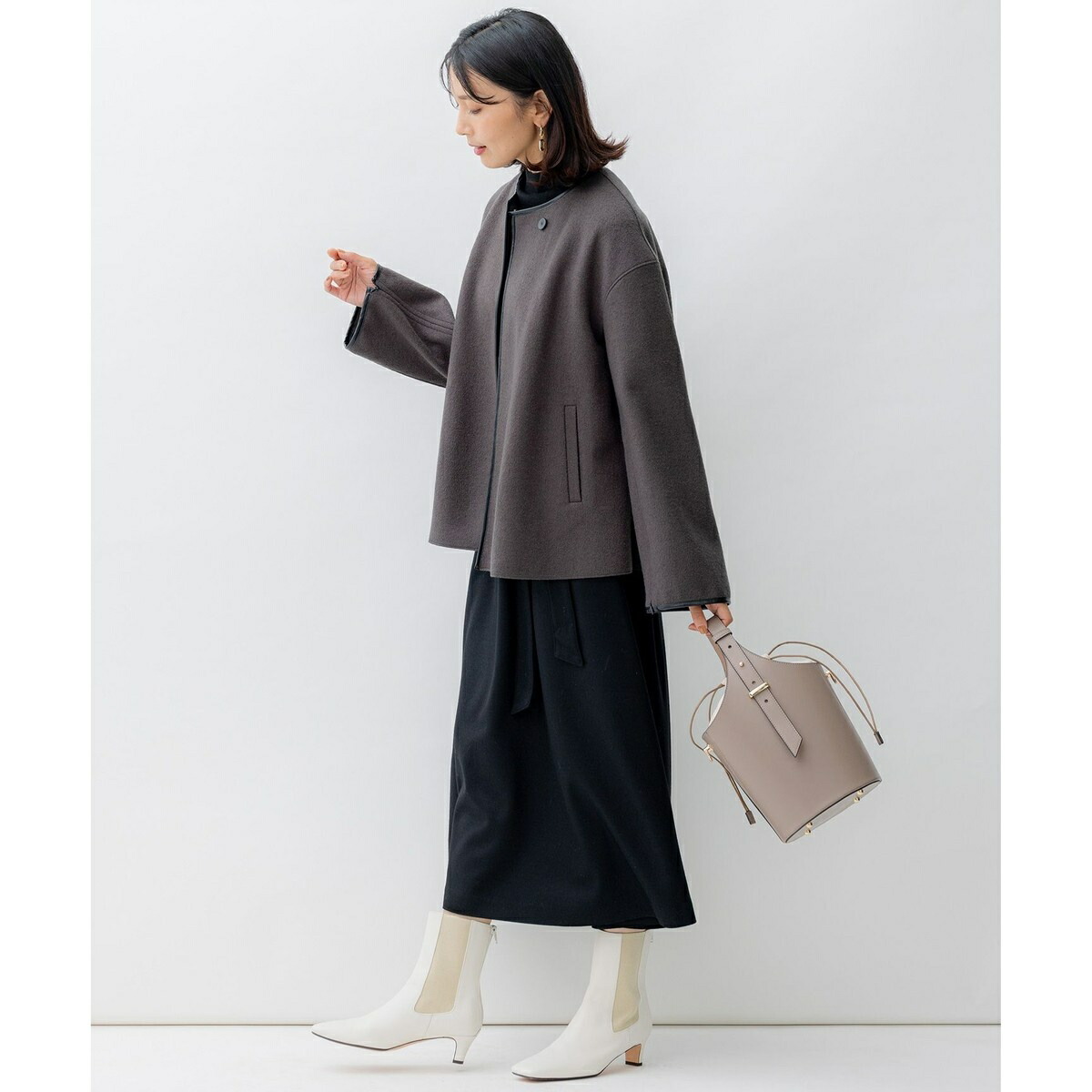 楽天市場】コンプレストパイル ノーカラー アウター／23区（23KU