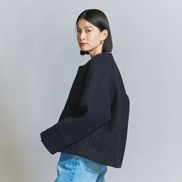 楽天市場】【WEB限定】ブークレ ノーカラーショートコート