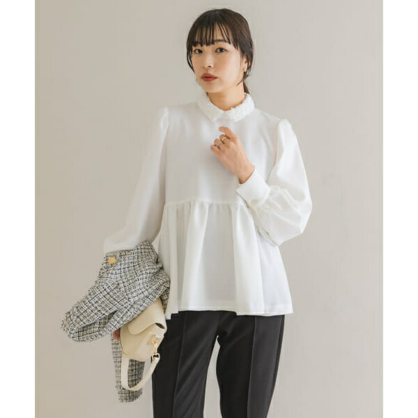 楽天市場】F by ROSSO レースカラーペプラムブラウス／アーバン