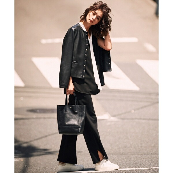 楽天市場】【中村アンさん着用】シープレザーノーカラー ジャケット