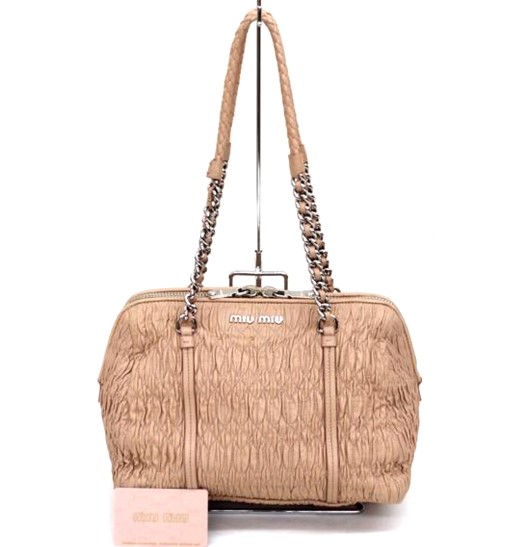楽天市場】【miumiu】ミュウミュウ ナッパ クロケット レザー チェーン