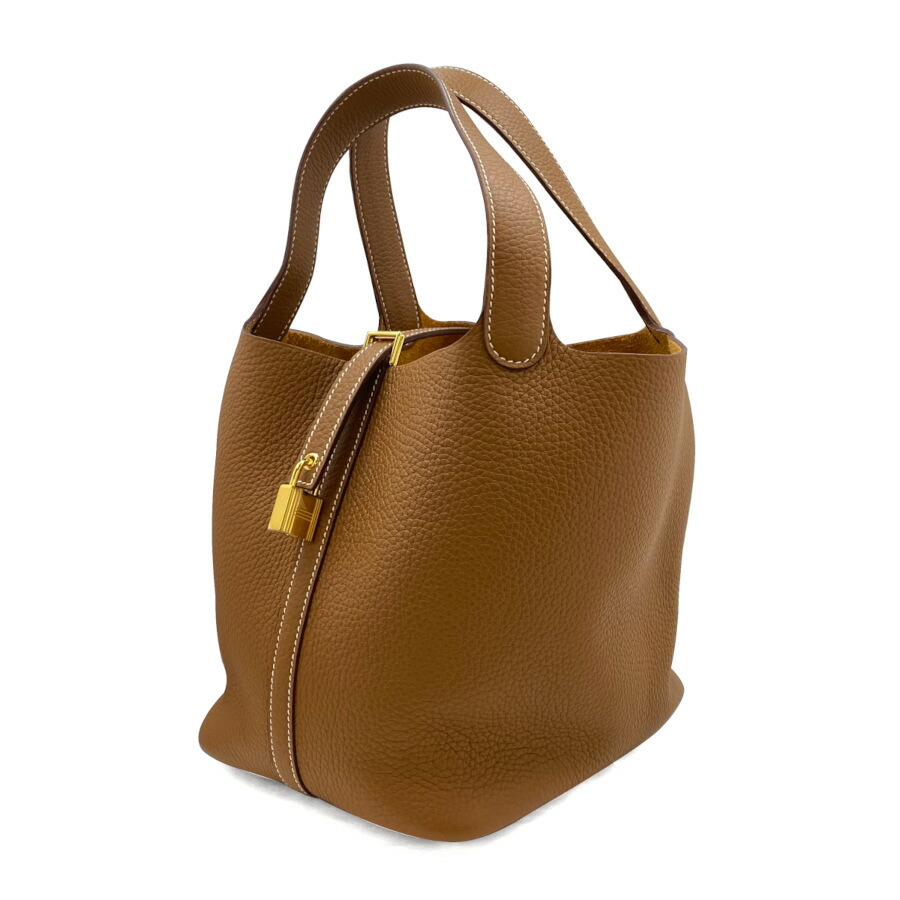 HERMES エルメス ゴビ PM ハンドバッグ ゴールド 正規品