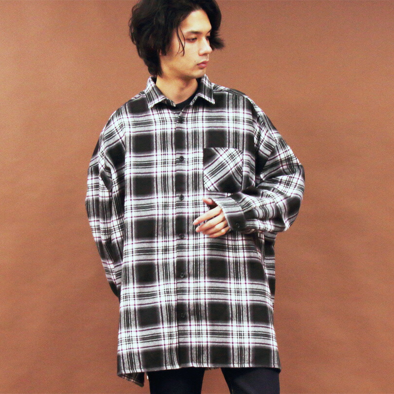 楽天市場】ビッグシャツ チェックシャツ メンズ 長袖シャツ全7色 新作