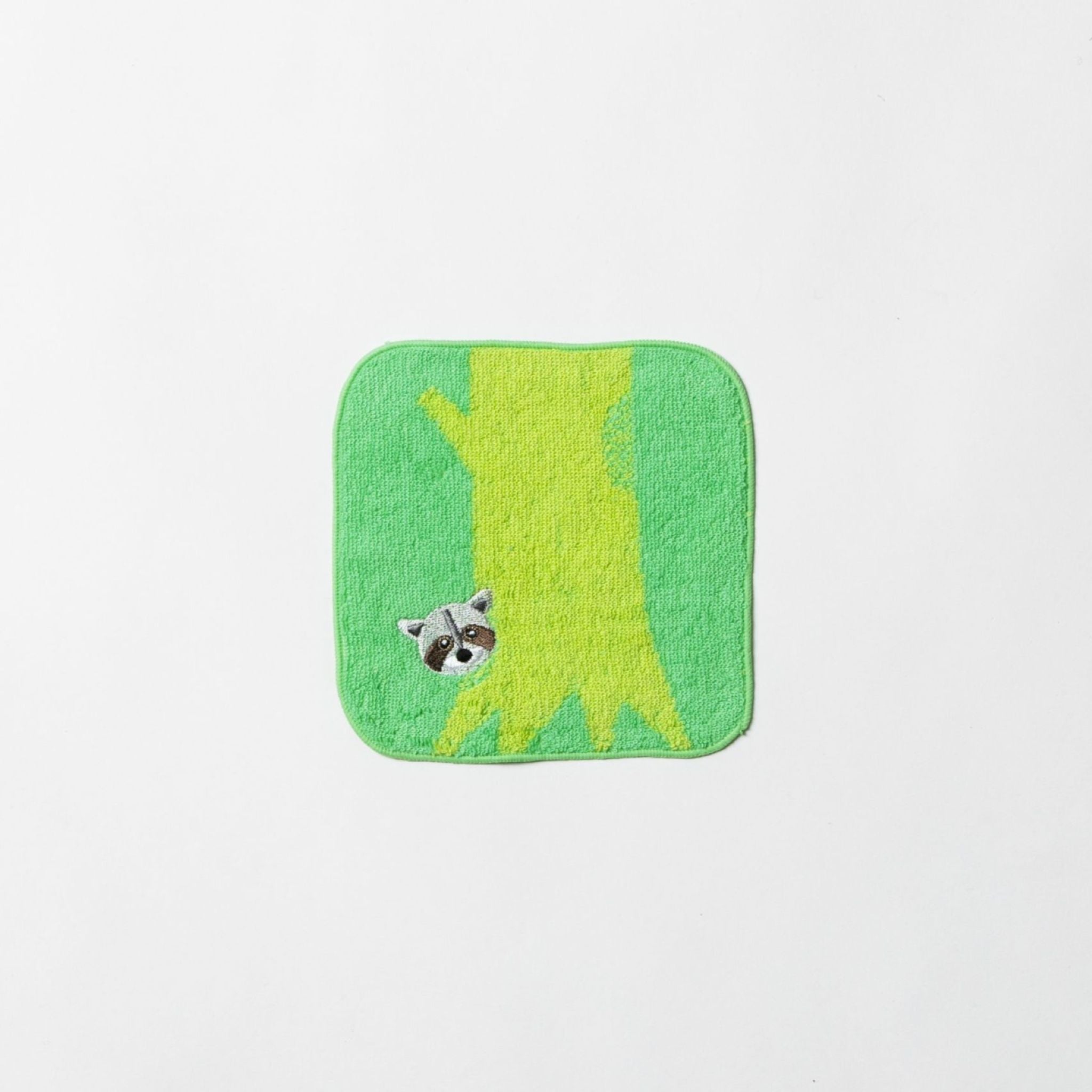 Hide&Seek・かくれんぼ アライグマ KIDSハンカチタオル (14cm×14cm