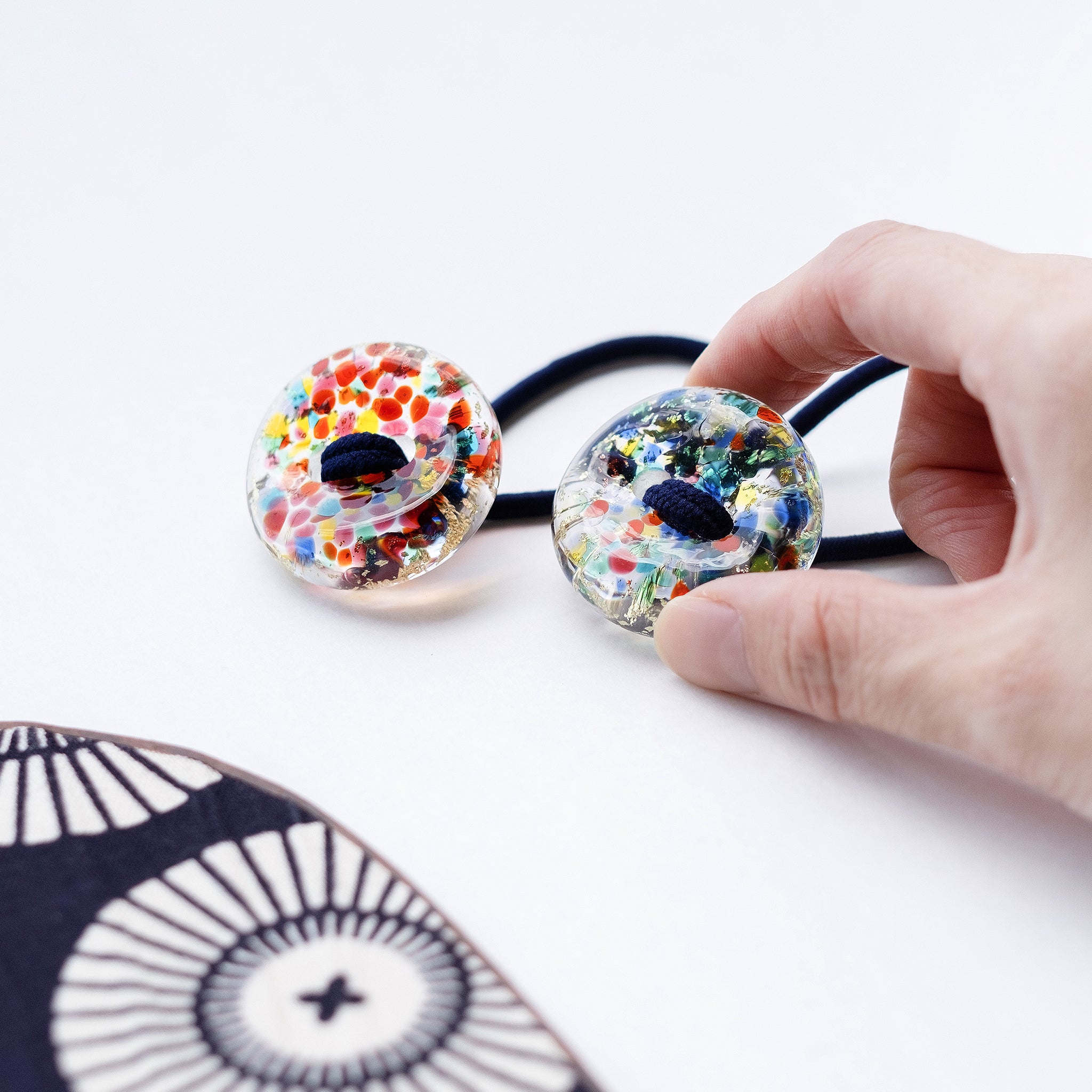 津軽びいどろ HANABI 金彩 ヘアゴム | おしゃれなガラスのヘアゴム