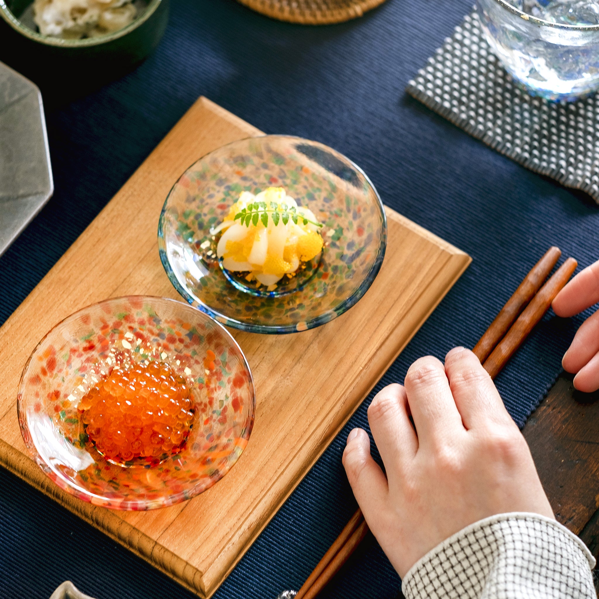 津軽びいどろ 豆皿ギフト MATSURI金彩ペアセット | プレゼントにおすすめ