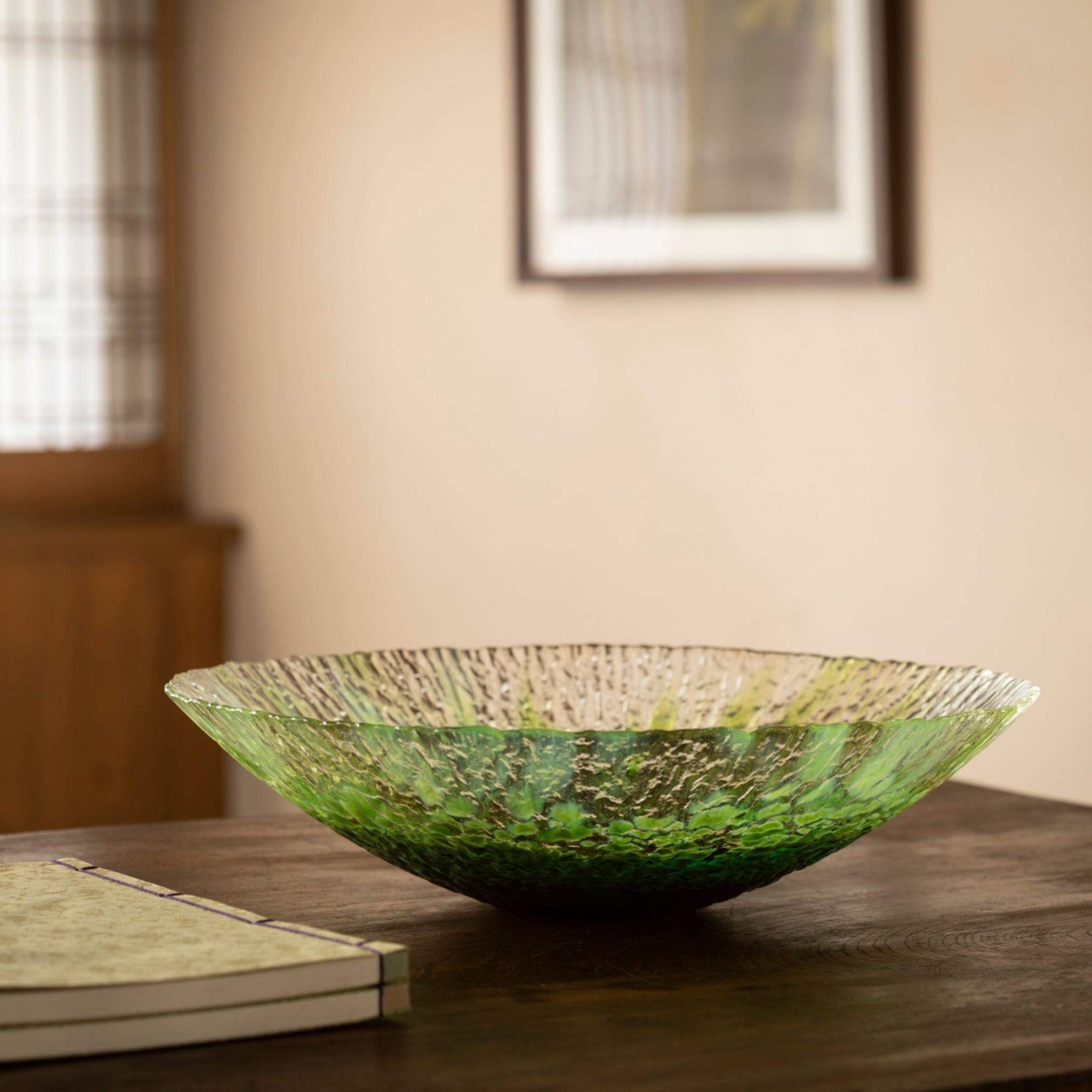 津軽びいどろ 水盤 花器 C 新緑 | おしゃれなガラスの水盤 花器