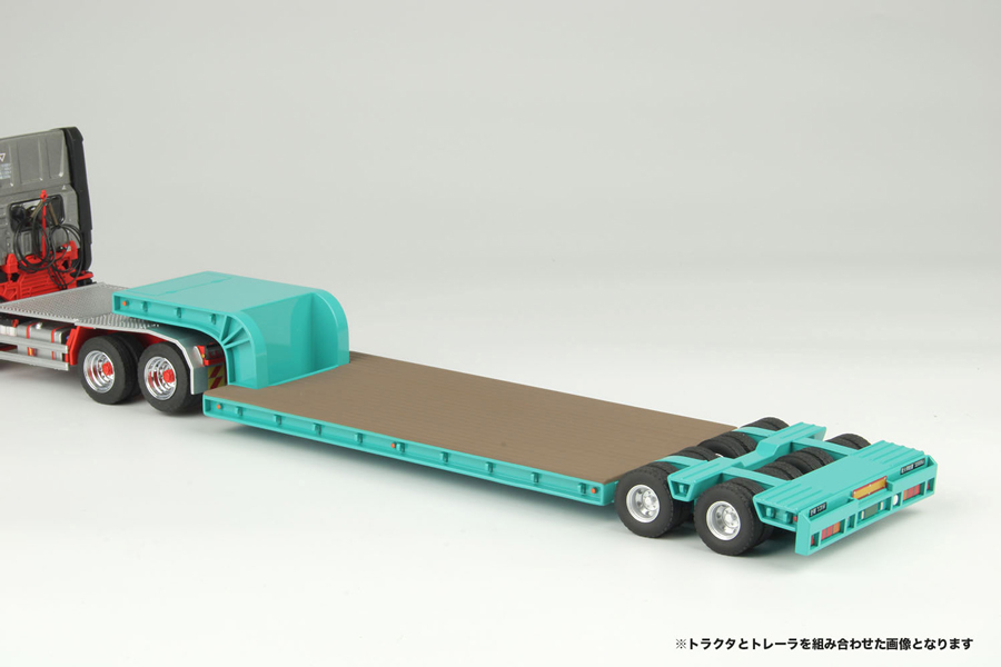 1/50 16輪 中低床重量物運搬用トレーラ ライトグリーン【KK1013KB