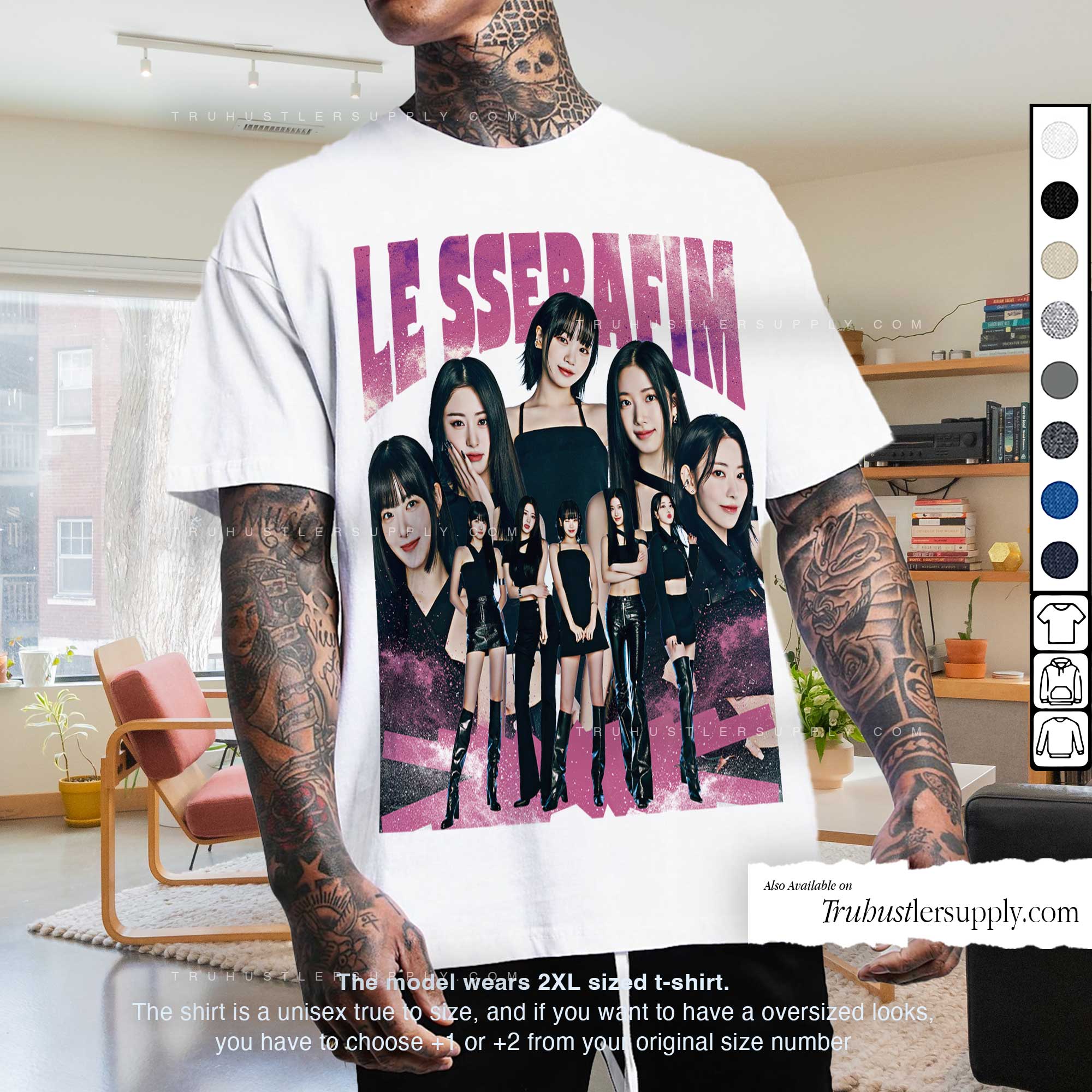Le Sserafim Bootleg Graphic T-Shirt for fans – Truhustlersupply