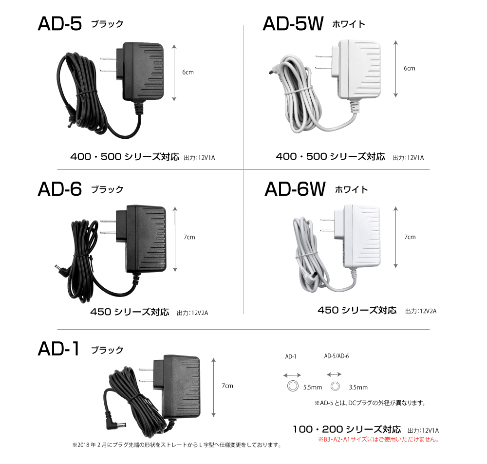 薄型LEDトレース台 トレビュアー 専用アダプター AD-1/AD-5/AD-6