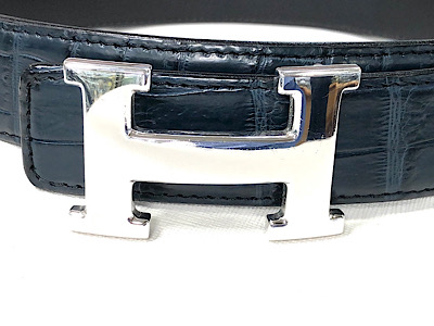 クロコダイル・エルメス用 32mm幅ベルト ネイビーカラー | TS-HORIUCHI