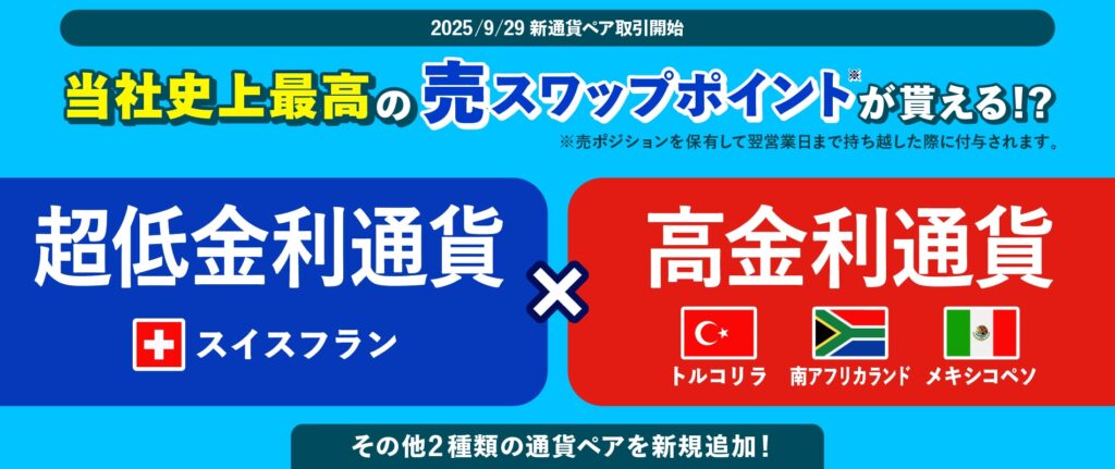 みんなのFX史上最高の売りスワップポイントが貰える！？】9月29日（月