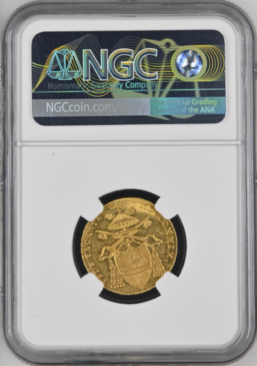 レア度1-R1】イタリア 1824-B年 レオ12世 1ドッピア金貨 NGC-MS64