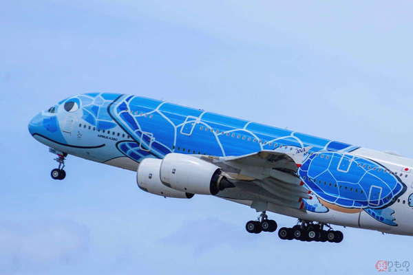 ANA巨大“ウミガメ”機「A380」がホノルル出発 28か月ぶりの定期便本復活