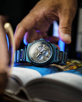 Wooden Watch – Aster Grey Marble Ebony Chronograph | Treehut