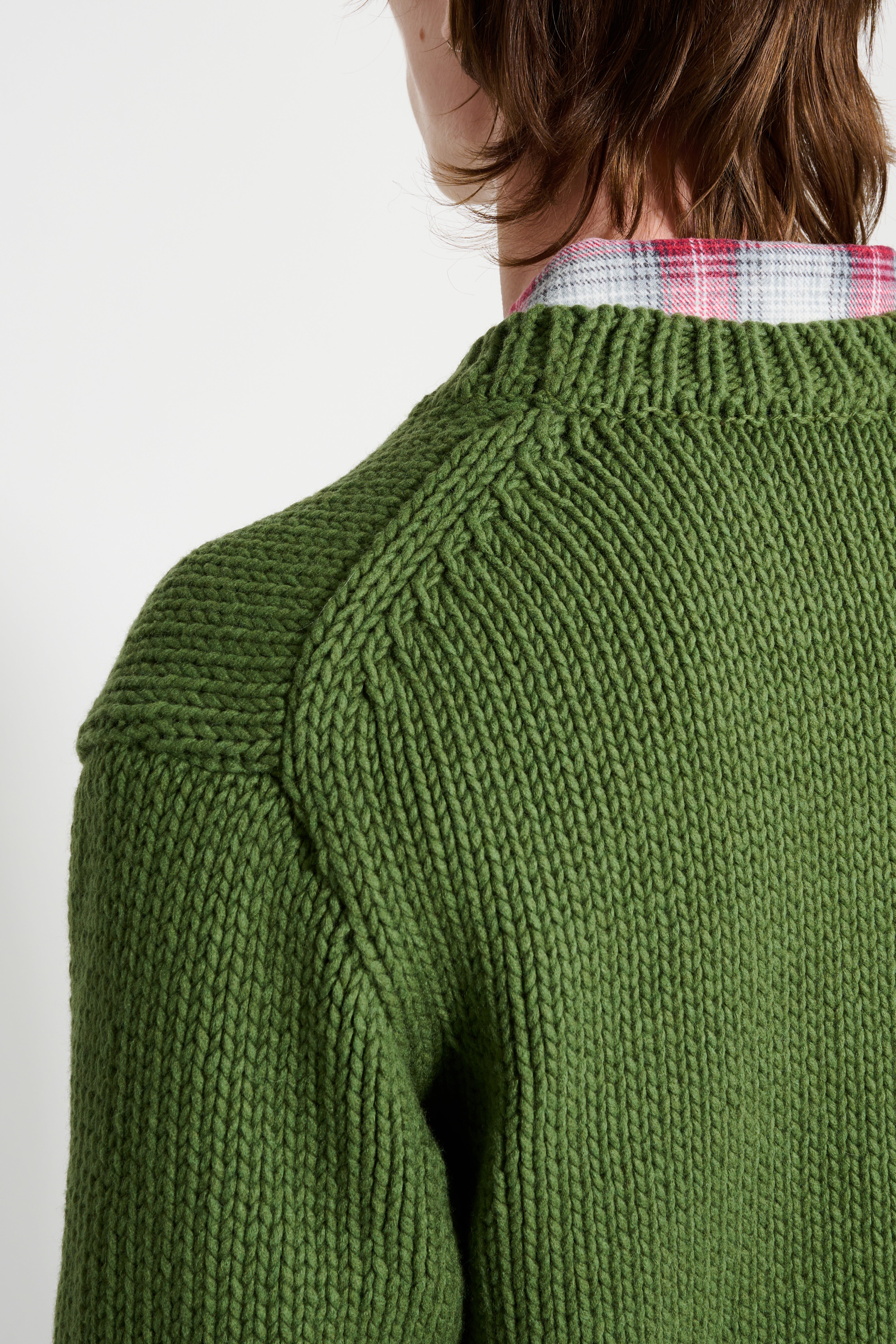 Auralee Wool Cashmere Felted Knit Cardigan Olive – Très Bien