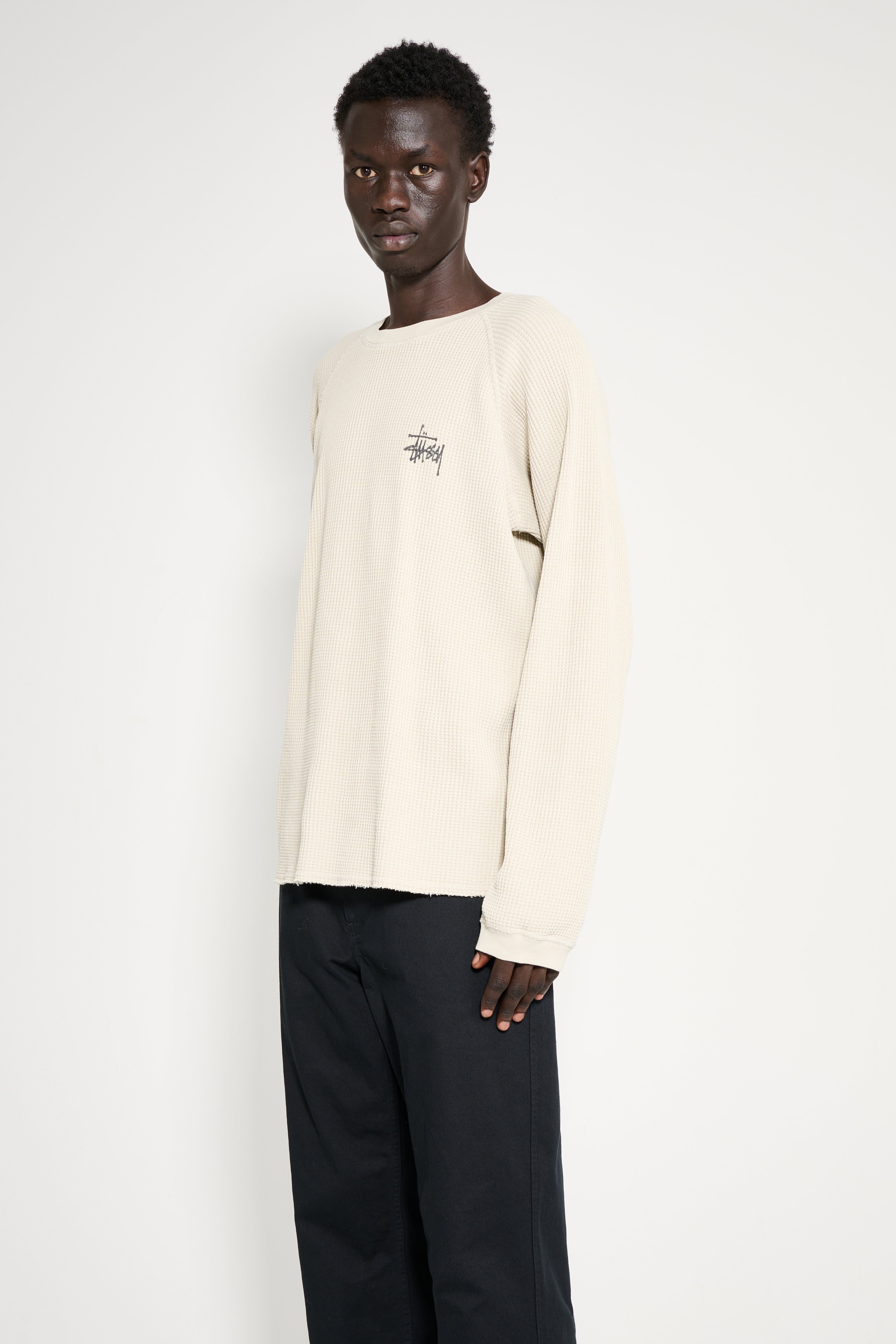 Stüssy Raglan Thermal Basic Stock LS Tee Bone – Très Bien