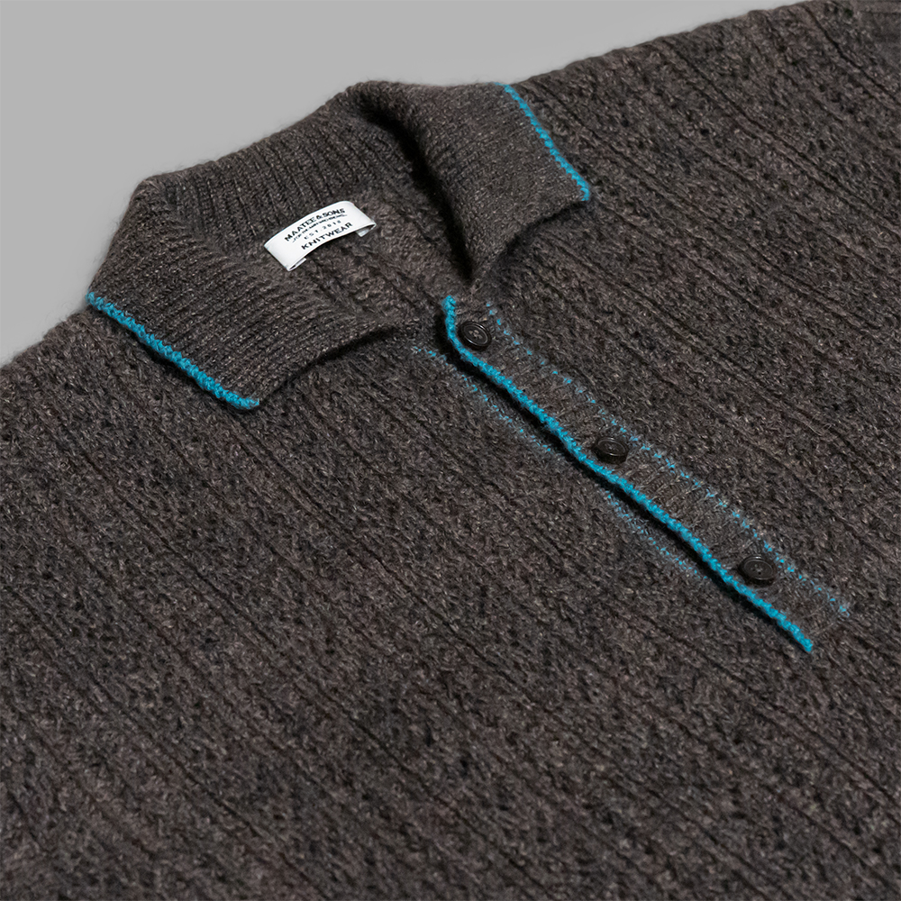 MAATEE&SONS / Mohair Cashmere 透かし編み (Charcoal Brown) | twelve