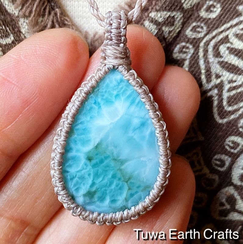 高品質 ラリマー ペンダント ネックレス 2-24 高品質 ラリマー