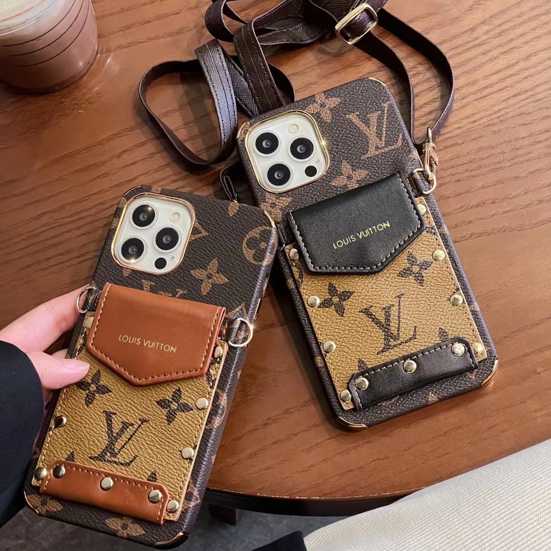 LV Crossbody Phone Case iPhone 11 12 13 14 15 Pro Max Plus