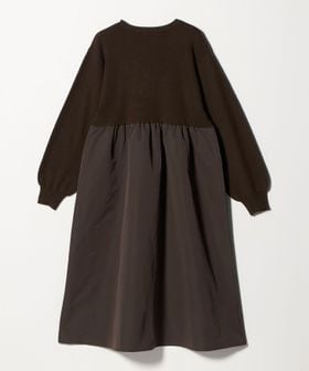 ニット×タフタ コンビギャザー ワンピース ‐ウォッシャブル‐ ＜A DAY