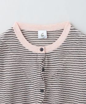 6(ROKU)＞シアー ボーダー カーディガン