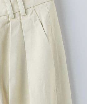 6(ROKU)＞コットンレーヨン タックパンツ