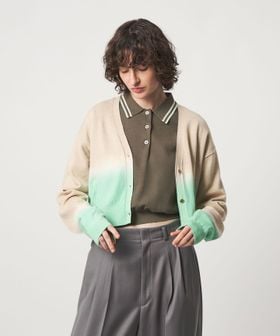 6(ROKU)＞コットン ウール グラデーション ダイ カーディガン