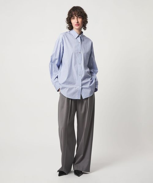 6(ROKU)＞コットン ストライプ シャツ