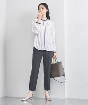 バイカラー パイピング ブラウス