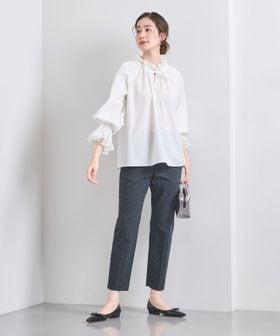 レースプリーツ フリル ブラウス