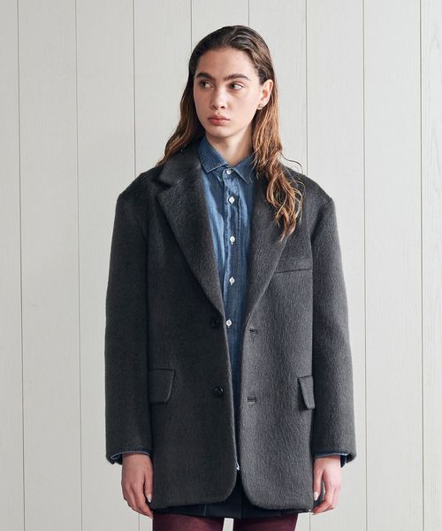 H＞モヘヤウールシャギー ビッグジャケット