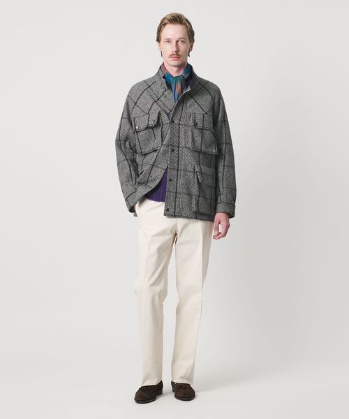 SOVEREIGN＞チェック スタンドカラーブルゾン