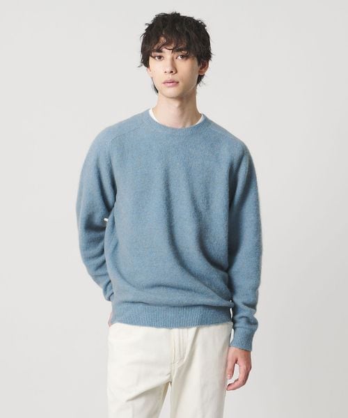 ヤク ヘアリー クルーネックニット